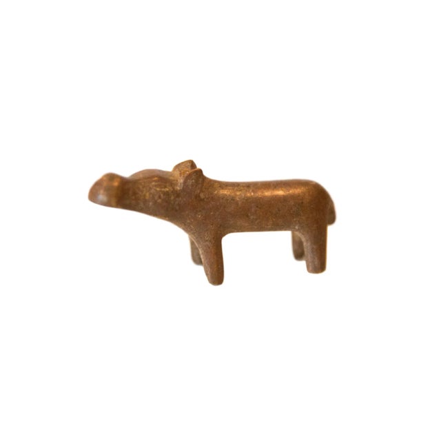 Metal Vintage African Mini Copper Hippo For Sale - Image 7 of 7