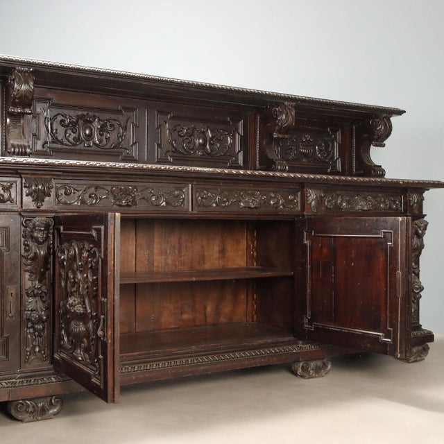 Wood Neo-Renaissance Ebonized Walnut Sideboard For Sale - Image 7 of 12