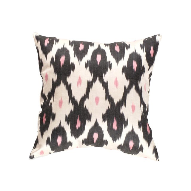 Contemporary Silk Ikat Bohemian Throw Pillow For Sale - Image 9 of 9
