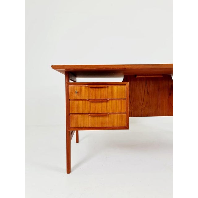Danish Teak Executive Model No 75 Desk by Omann Jun, 1960s For Sale - Image 6 of 18