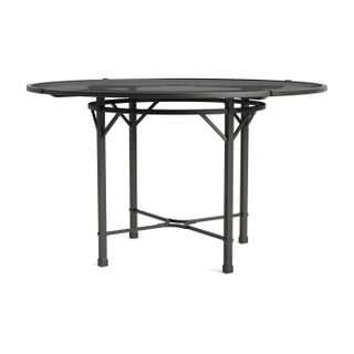 Brown Jordan Venetian 48" Round Dining Table, Textured Pewter frame For Sale