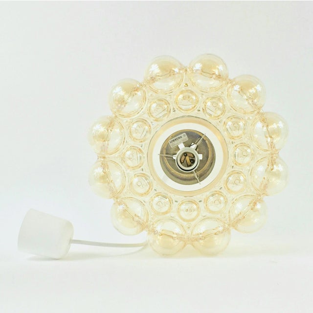 1960s XL Mid-Century Modern Amber Bubble Glass Pendant by Helena Tynell for Limburg, Germany For Sale - Image 6 of 8