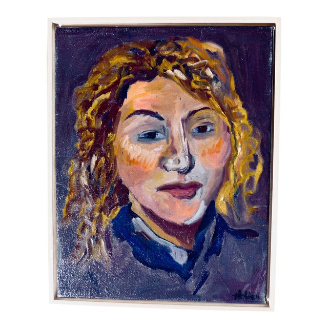 "Portrait of a My Friend" Contemporary Oil Painting by Martha Holden, Framed. For Sale