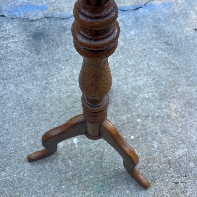 Vintage MCM Tall Wooden Coat Rack With Brass Hooks For Sale - Image 12 of 12