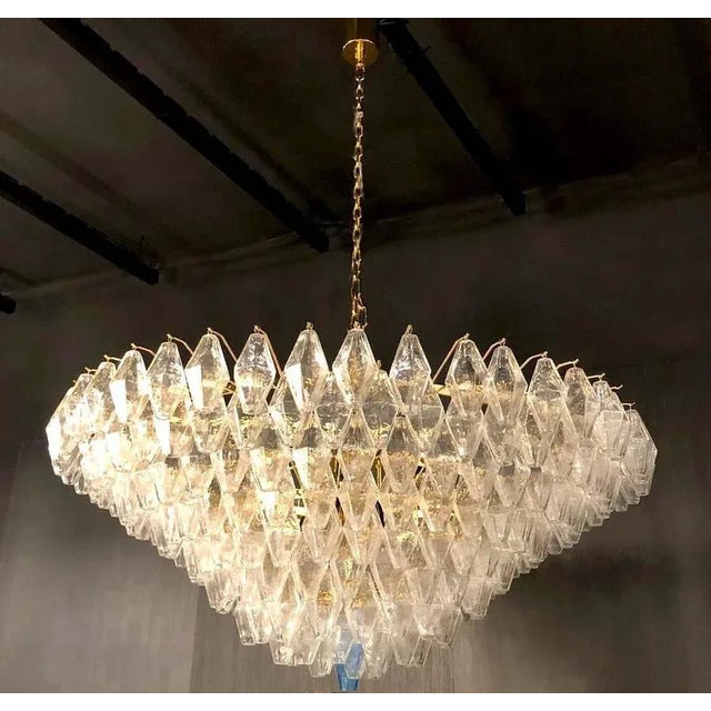 Large Poliedri Murano Glass Ceiling Lights or Chandeliers, Set of 2 For Sale - Image 4 of 12