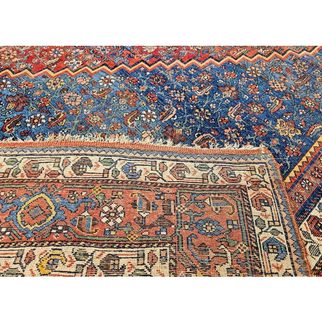 Vintage Oversized Persian Bidjar Rug, Hand-Knotted Wool, Geometric Pattern, Blue & Red,10x15 For Sale - Image 16 of 16