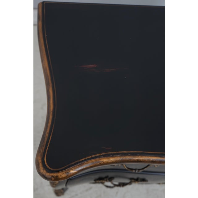 Harden Black Lacquer Chinoiserie Bombe Commode For Sale - Image 9 of 18