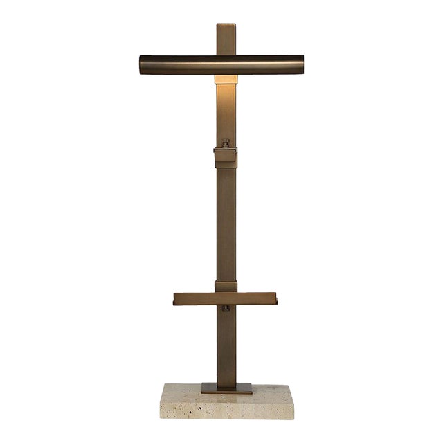 Lighted Easel - Travertine/Bronze For Sale