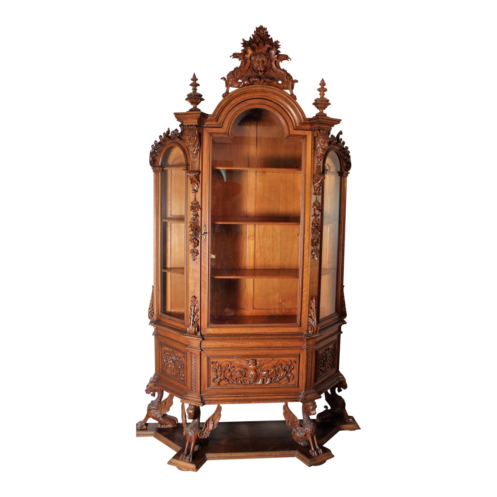 French Ornate Carved China Cabinet Chairish