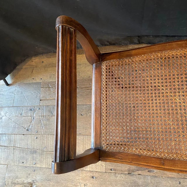 Wood French Provincial Louis XV Carved Walnut Bench or Ottoman With Caning For Sale - Image 7 of 12