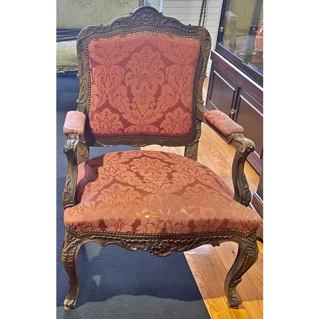 Set of Louis XV Style Armchairs, 19th Centuty For Sale - Image 4 of 6