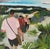 Javiera Da Fonseca Ilić "Picnic" Acrylic on Canvas, Figures Walking a Coastal Path With Dogs, Contemporary Figurative Painting, 2021 For Sale