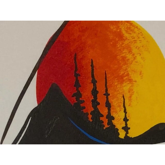 1990s Clemence Wescoupe "Morning Prayer" Acrylic Painting, Framed Indigenous Art For Sale - Image 4 of 9