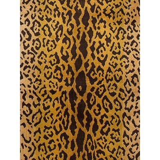 Scalamandre Leopardo Ivory Gold & Black Fabric For Sale