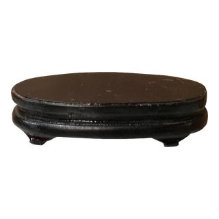 5.25" Brown Wood Oval Shape Display Stand Riser Easel For Sale