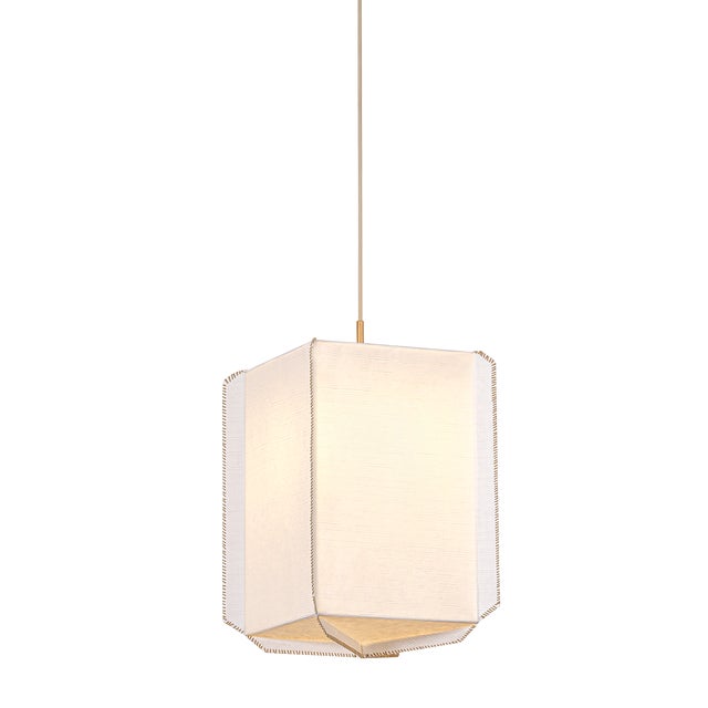 Gold Hudson Valley Lighting Louise 13 in. 1 Light Pendant in Patina Gold Leaf Finish For Sale - Image 8 of 8