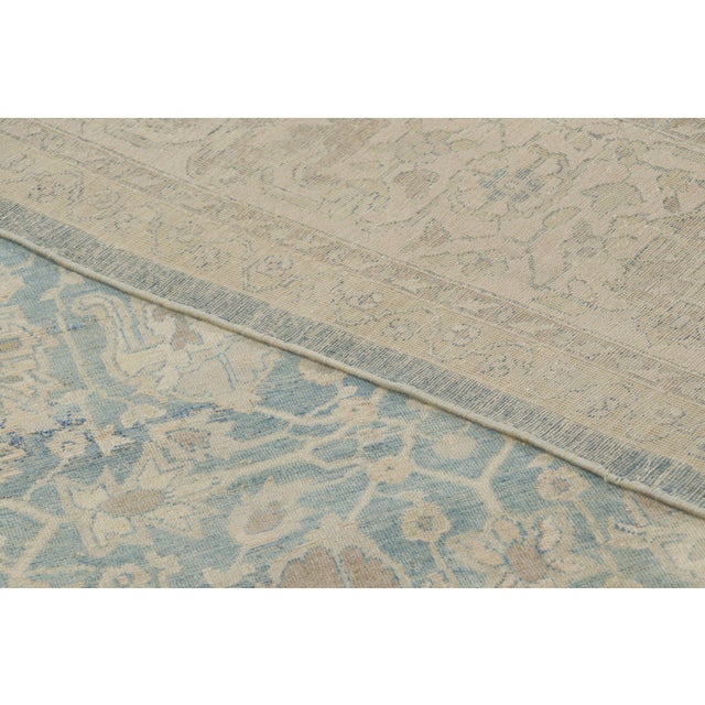 Textile Oversized Antique Persian Tabriz Rug With Sky Blue Floral Design - Rug & Kilim For Sale - Image 7 of 7