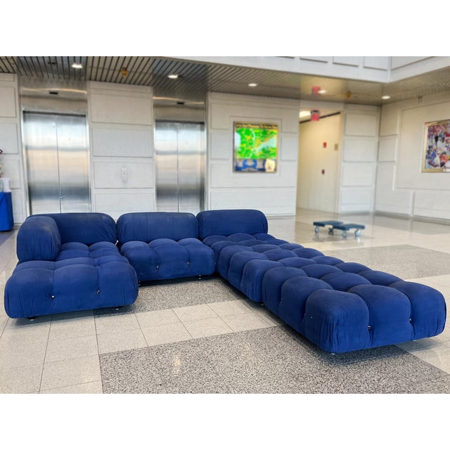 Modern Cobalt Blue Modular Sofa by Mario Bellini for B & B Italia For Sale - Image 3 of 16