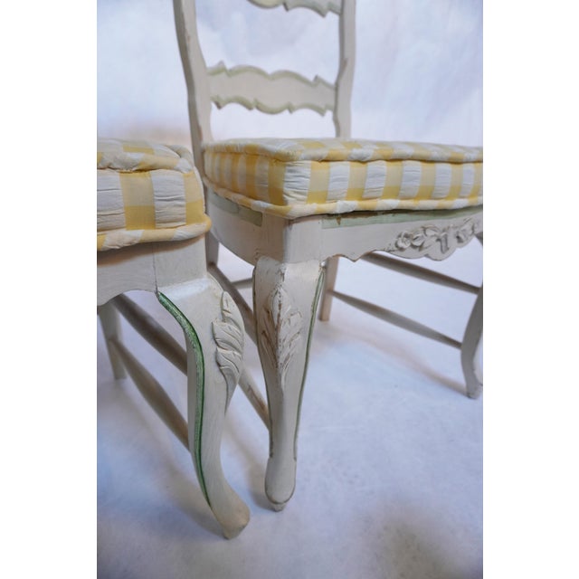 Set of 10 French Country Ladder Back Painted Chairs For Sale - Image 9 of 18