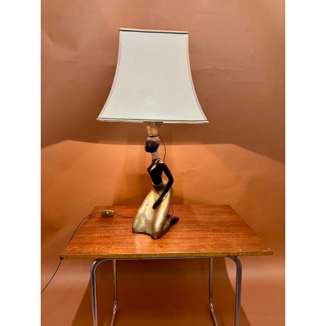 Large Bronze Table Lamp, 1970 For Sale - Image 4 of 11