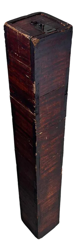 Antique Japanese Wooden Scroll Box, 1890s