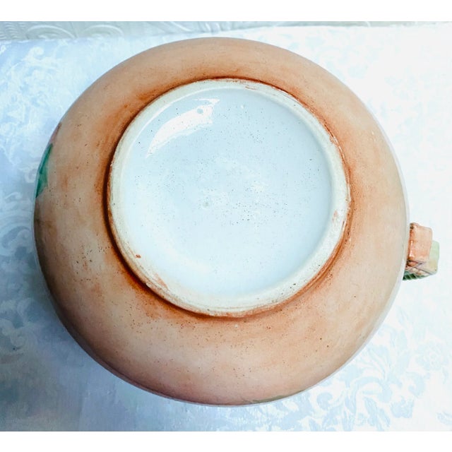 1910s Antique Hand Painted Cherries Cider Lemonade Pitcher Attributed to Limoges For Sale - Image 9 of 10