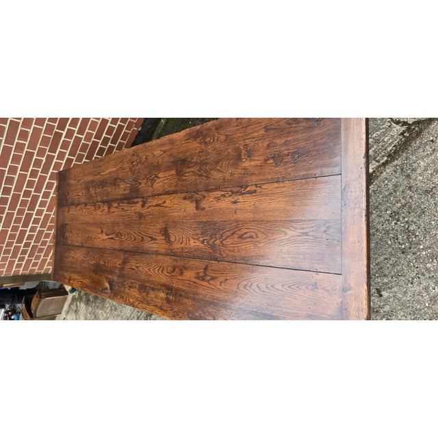 Refrectory Kitchen Farmhouse Oak Dining Table, 1920 For Sale - Image 6 of 18