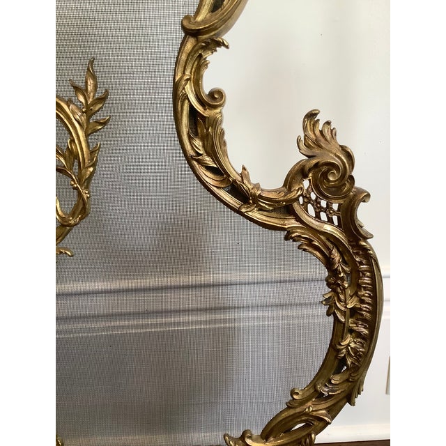 Mid 19th Century French Solid Brass Fireplace Screen and Tool Set For Sale In New Orleans - Image 6 of 9