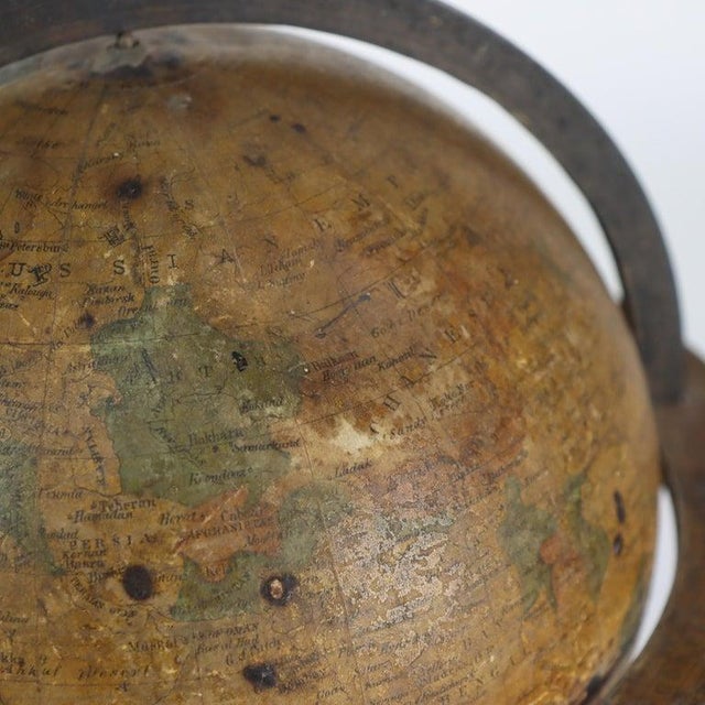 19th Century Wachob & Co. “The Excelsior” Terrestrial World Globe on Walnut & Brass Stand For Sale - Image 11 of 11