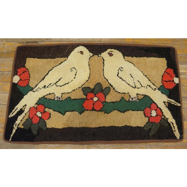 Antique American Hooked rug, size; 1' 7'' x 2' 10''. General Rug Type: North & South American Specific Rug Type: American...