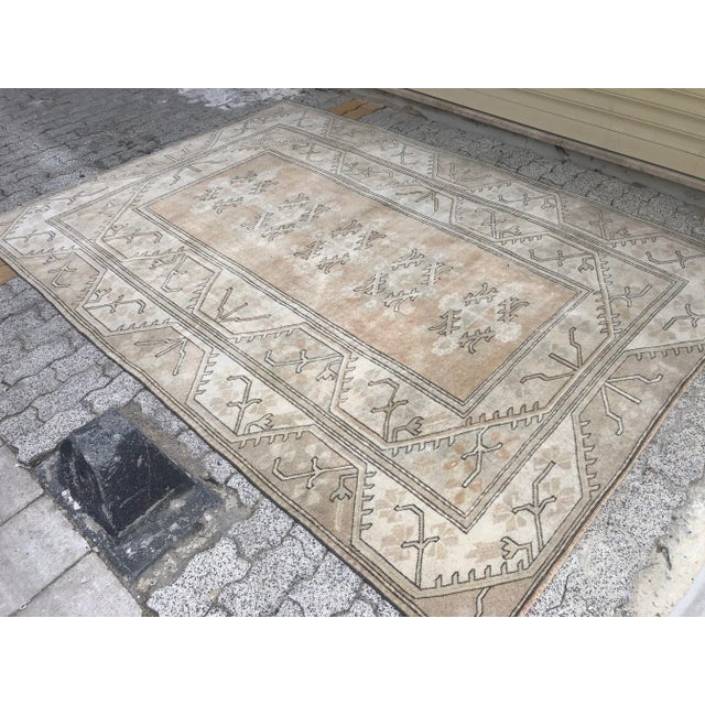 Vintage Handmade Tribal Turkish Rug For Sale - Image 6 of 11