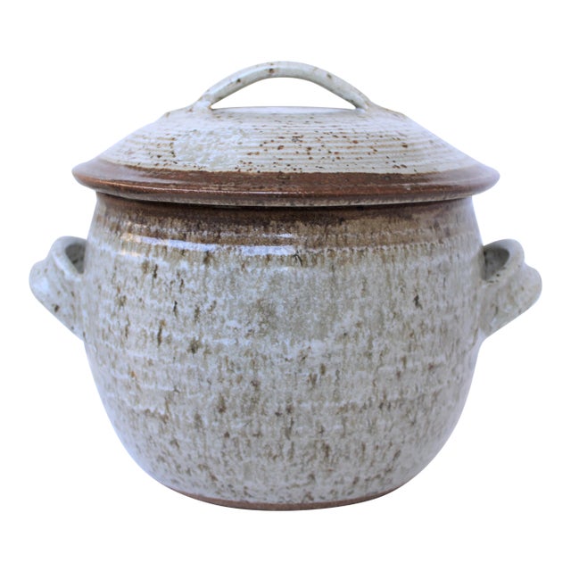 Speckled Mid-Century Hand Thrown Studio Art Pottery Bunt For Sale