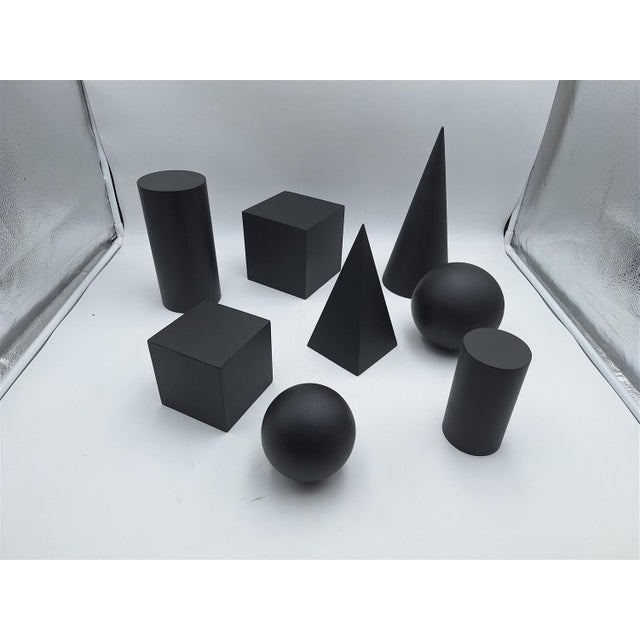 Wooden Geometric-Shape Ornaments in Black Lacquer from Molteni, 1990s, Set of 8 For Sale - Image 10 of 17