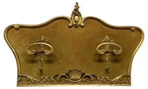 French Baroque Style Coat Hanger in Brass and Velvet, 1880