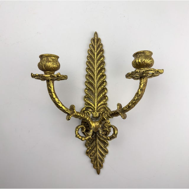 Antique Empire Bronze Wall Candle Sconce, Italy, Late 19th Century For Sale - Image 4 of 18