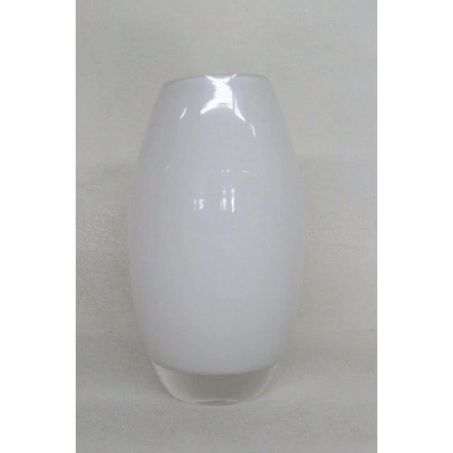 White Cased Glass White Tapered Small Vase For Sale - Image 8 of 10