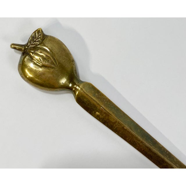 Vintage Brass Apple Letter Opener For Sale In Kansas City - Image 6 of 6