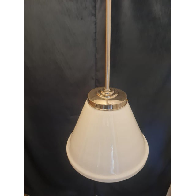 Silver Art Deco Luxe Hanging Lamp For Sale - Image 8 of 8