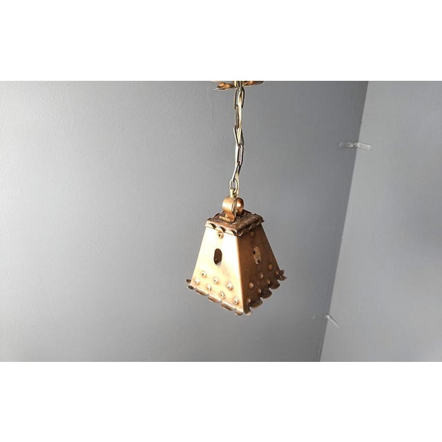 Brutalist Brutalist Copper Pendant Light, 1970s For Sale - Image 3 of 13