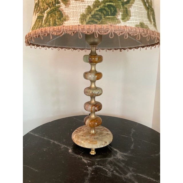 1970s Jade Lamp With Custom Shade For Sale - Image 10 of 13