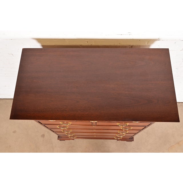 Hickory Chair Georgian Carved Mahogany Highboy Dresser For Sale - Image 10 of 13