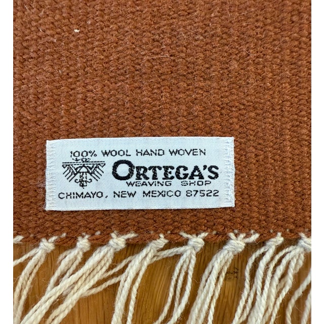 Vintage Hand Woven Wool Chimayo Textile For Sale - Image 10 of 11