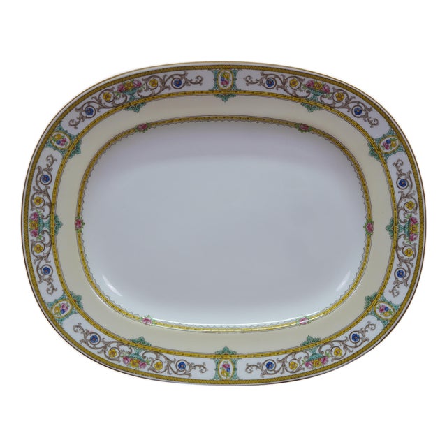 Antique Mintons England Grasmere Floral Acanthus Oval Serving Platter 15" For Sale