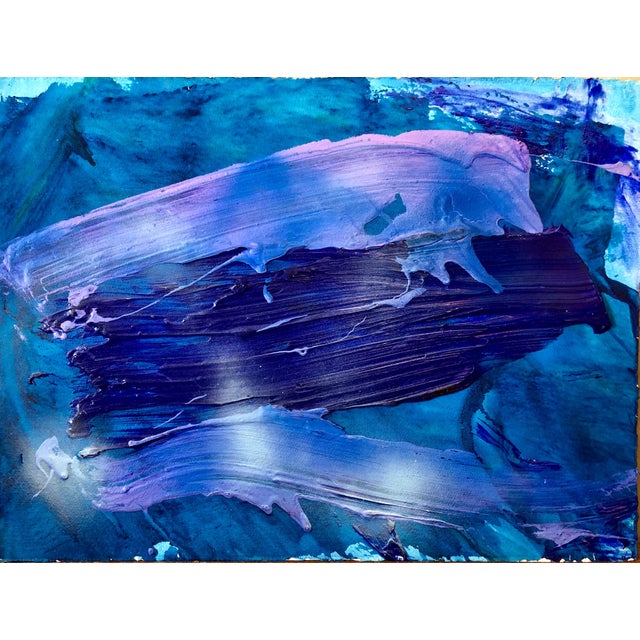 Francine Tint, Contemporary Gestural Abstraction "Boat Moon" Color Field Painting Woman Artist, 1990 For Sale