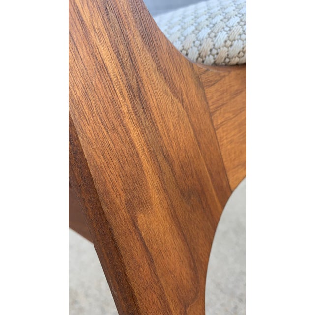 Wood Mid 20th Century Danish Style High Back Walnut Dining Chairs= Set of 4 For Sale - Image 7 of 8