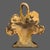 Metal Antique Cast Iron Yellow Flower Basket Doorstop For Sale - Image 7 of 8