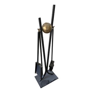 1950s Donald Deskey Fireplace Tools-Set of 4 For Sale