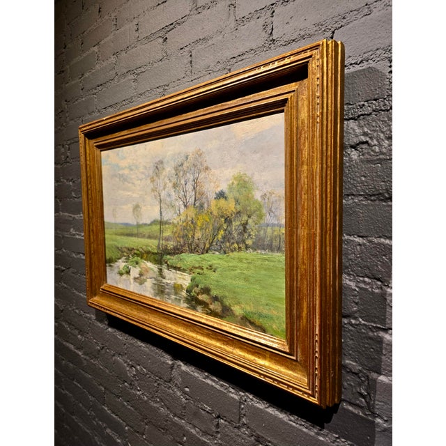 Olive Parker Black "Trout Stream" Original 1910s East Coast Impressionist Oil Painting For Sale - Image 12 of 13