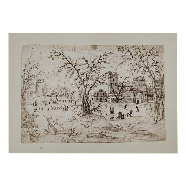 Dutch Artist, Landscape, Indian Ink Drawing, 1680 For Sale