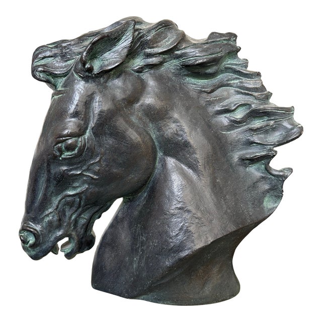 Vintage 1970s Sculptural Decor Horse Head For Sale